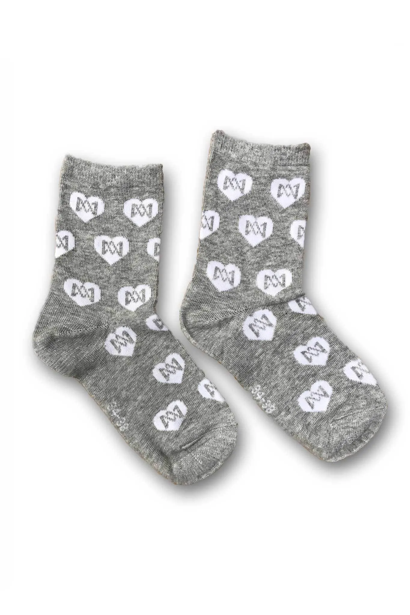 Heart Socks 2-PK - White & Gray