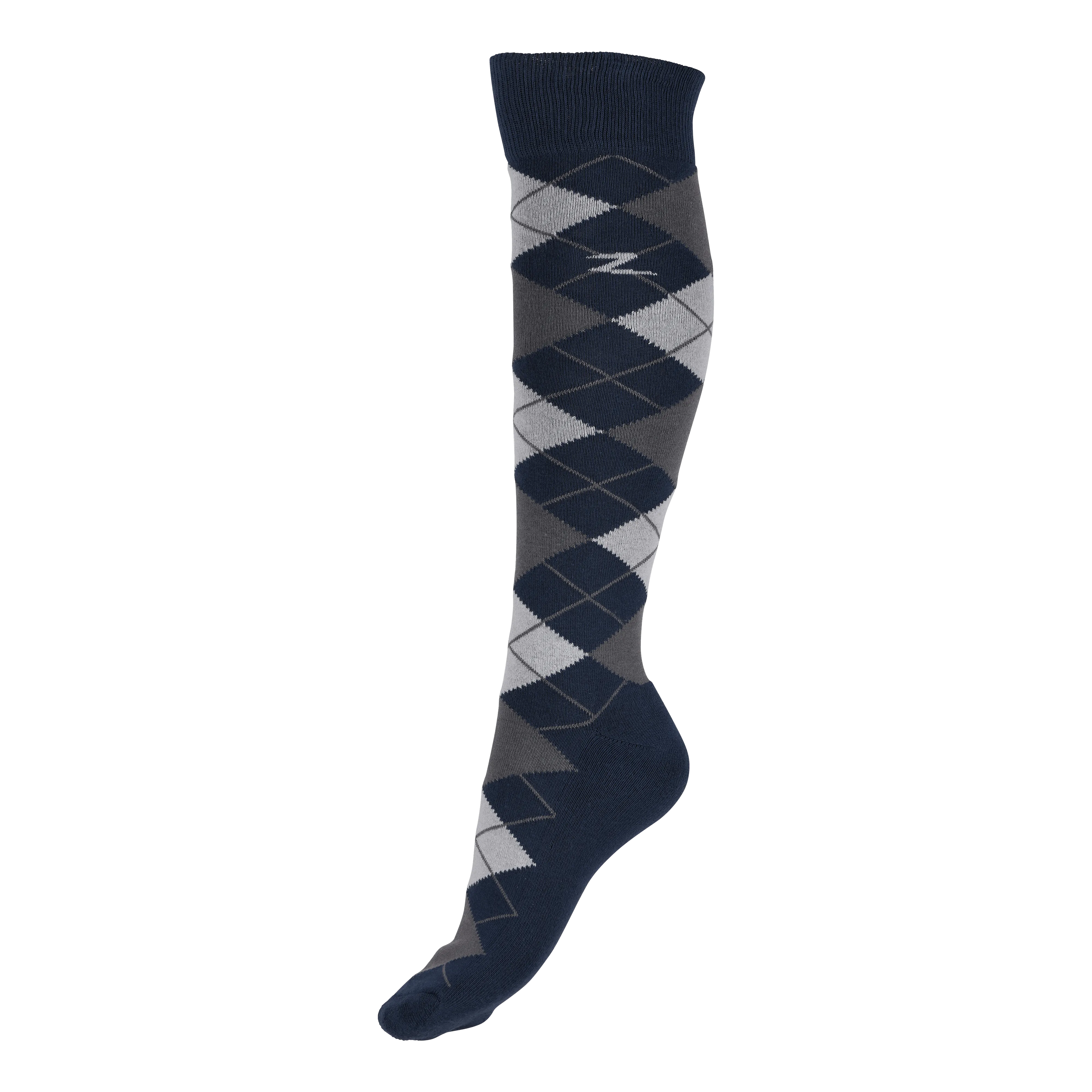 Horze Alana Argyle Checked Socks (Navy & Grey)