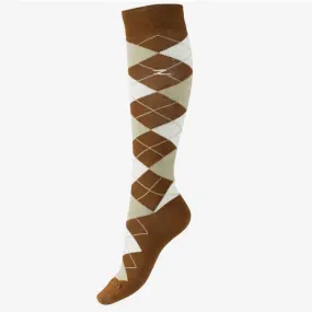 Horze Alana Argyle Summer Socks (Brown & Beige)