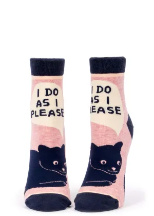 I Do As I Please Black Cat Ankle Socks