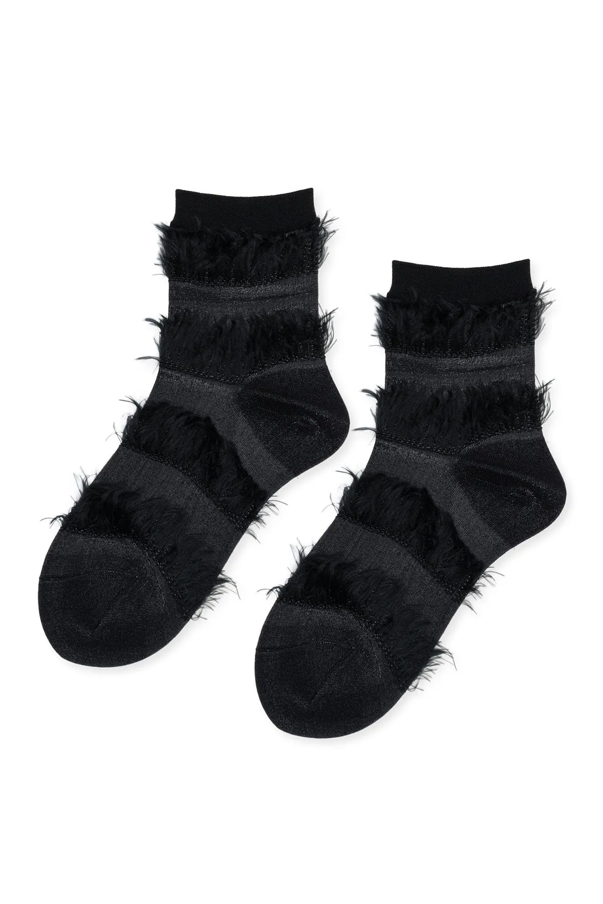 Josephine Sheer Crew Socks - Black