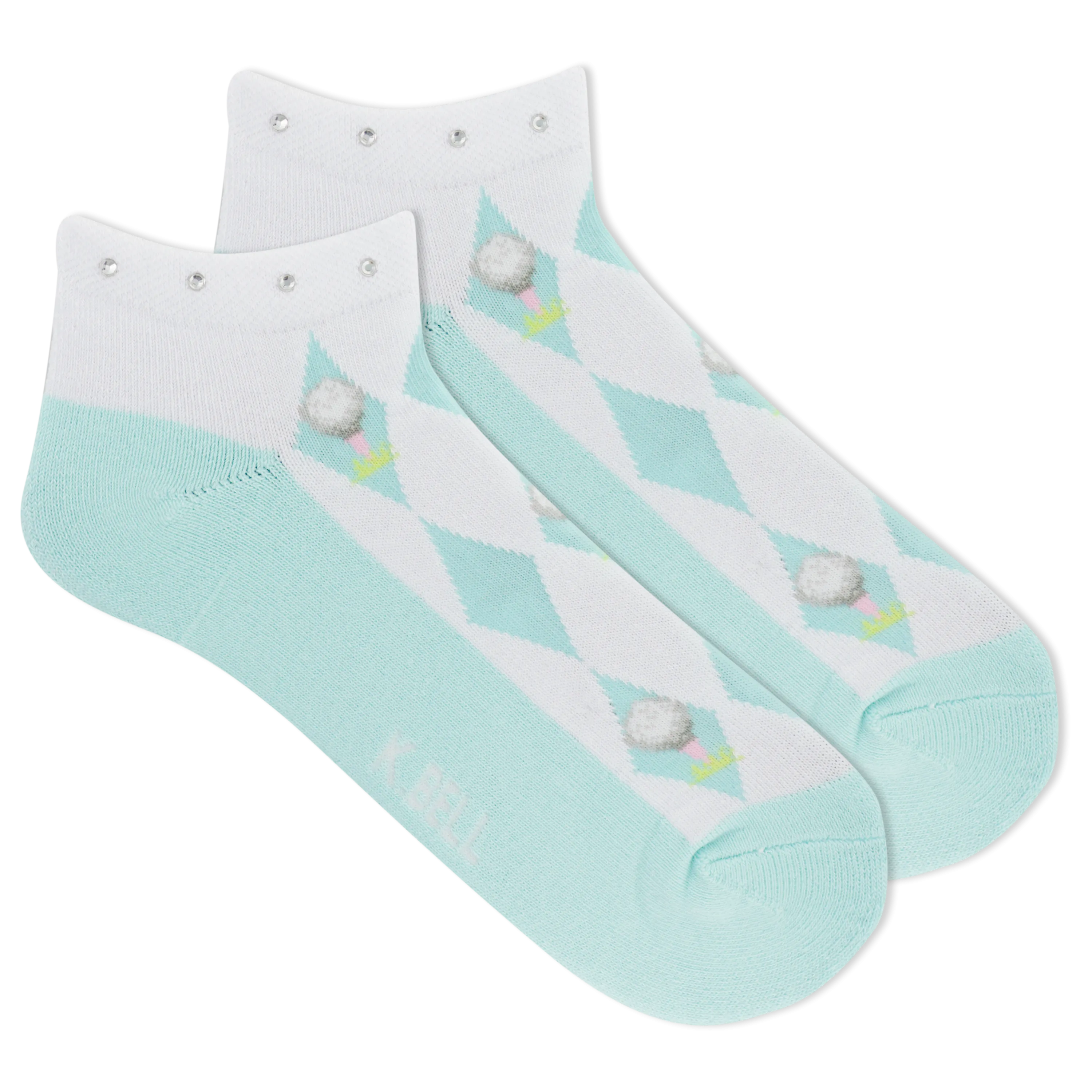 K.Bell Women's Golf Argyle Low Cut Socks