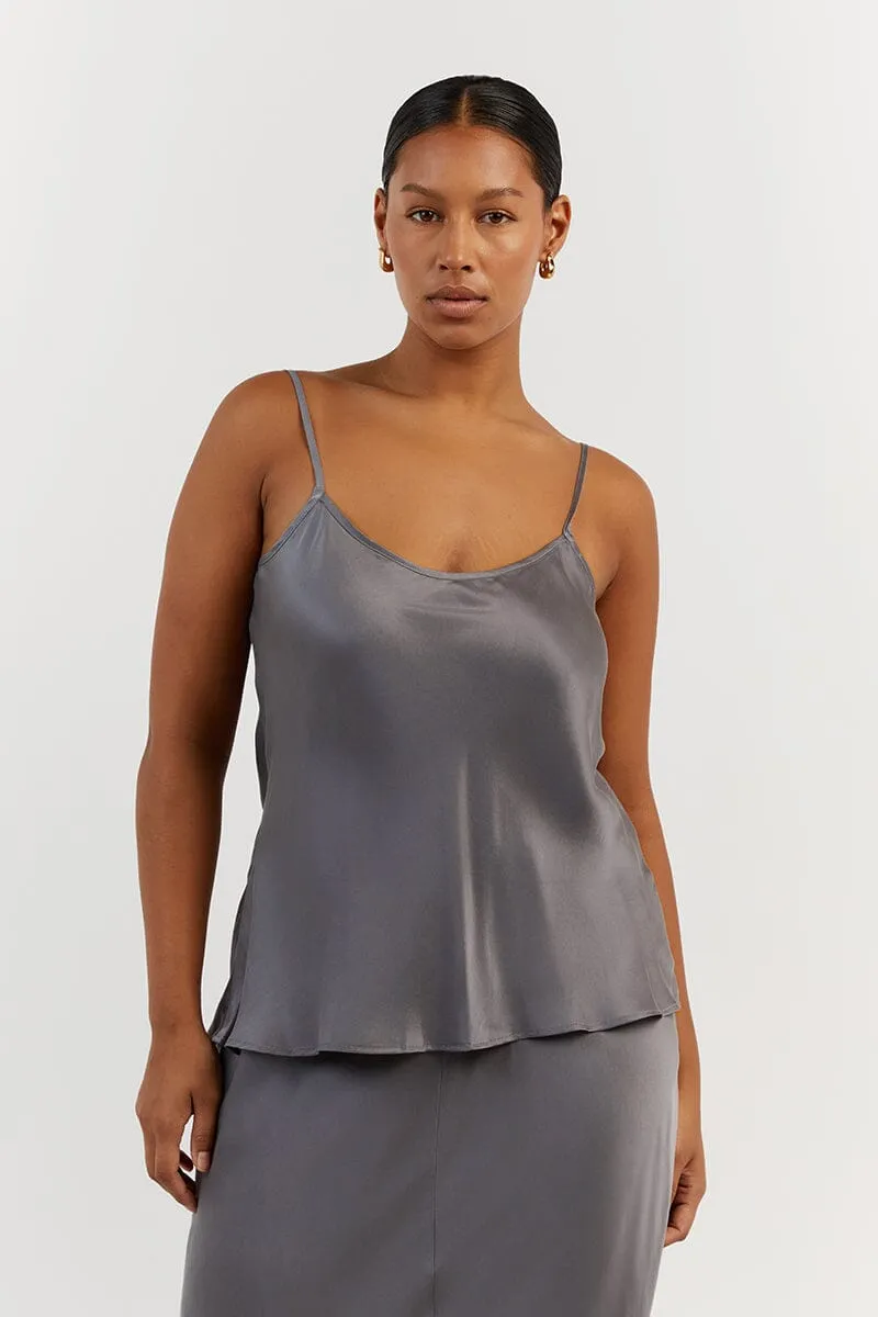 LAYLA CHARCOAL SILK CAMI