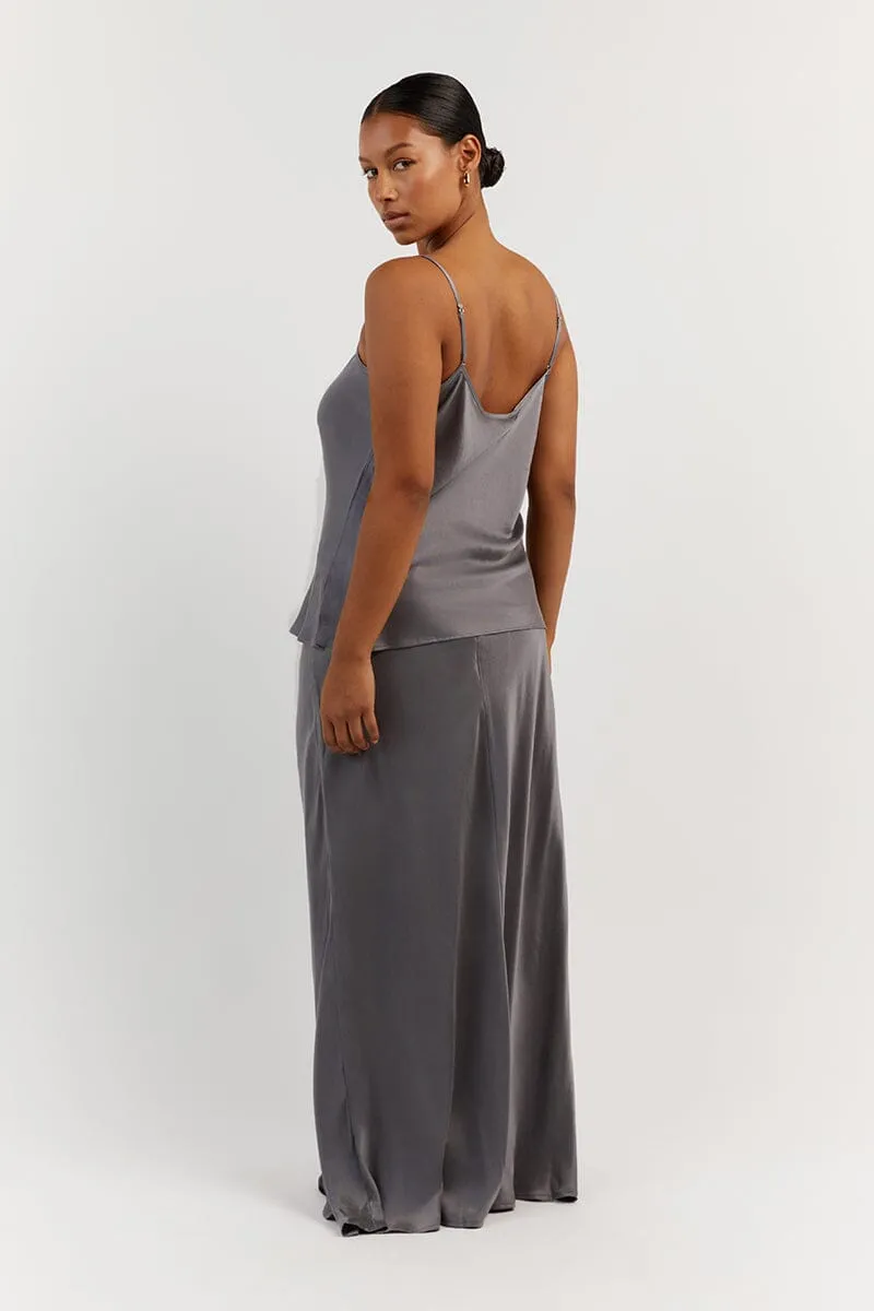 LAYLA CHARCOAL SILK CAMI