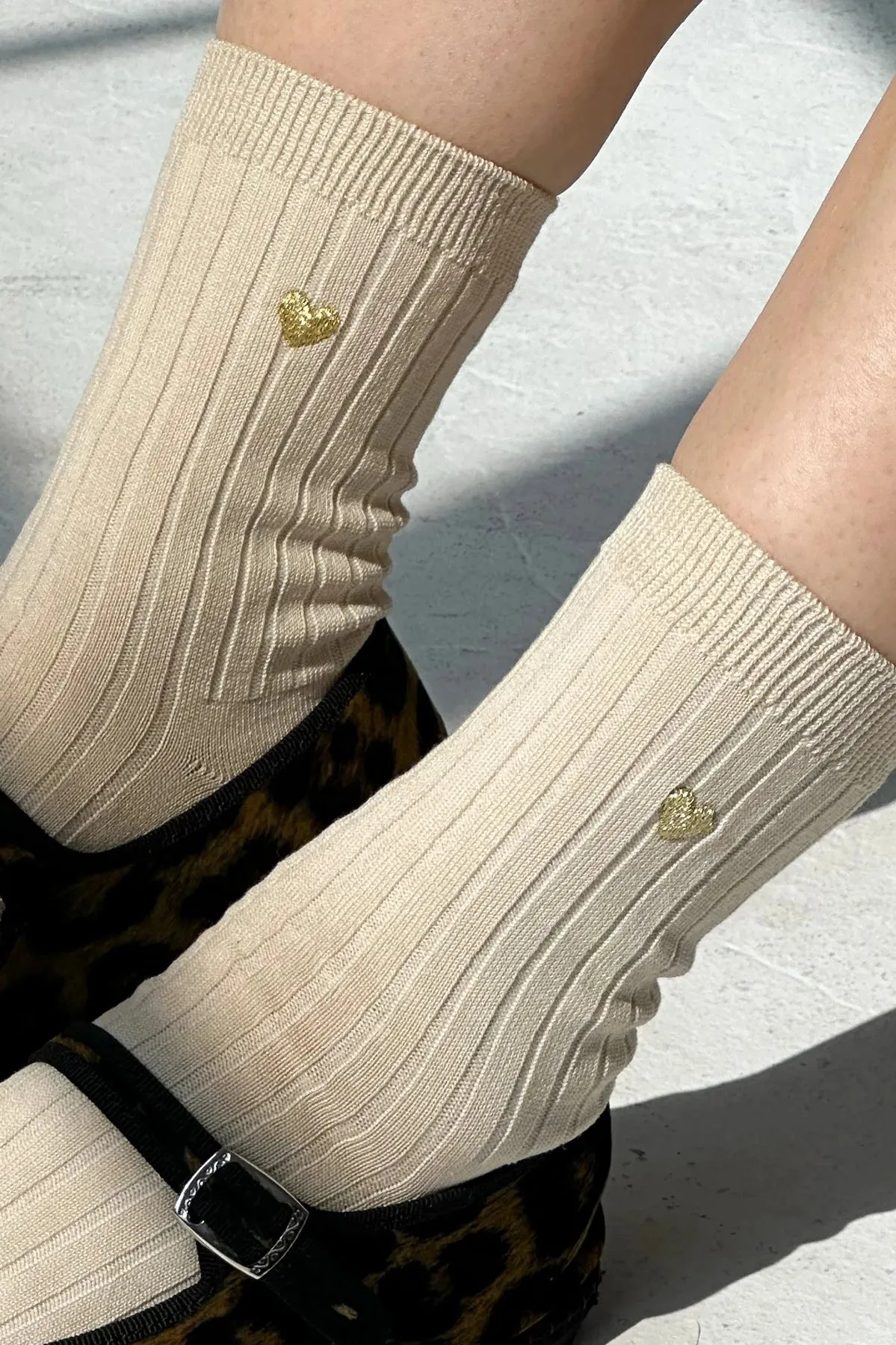 Le Bon Shoppe - Embroidered Her Socks | Porcelain