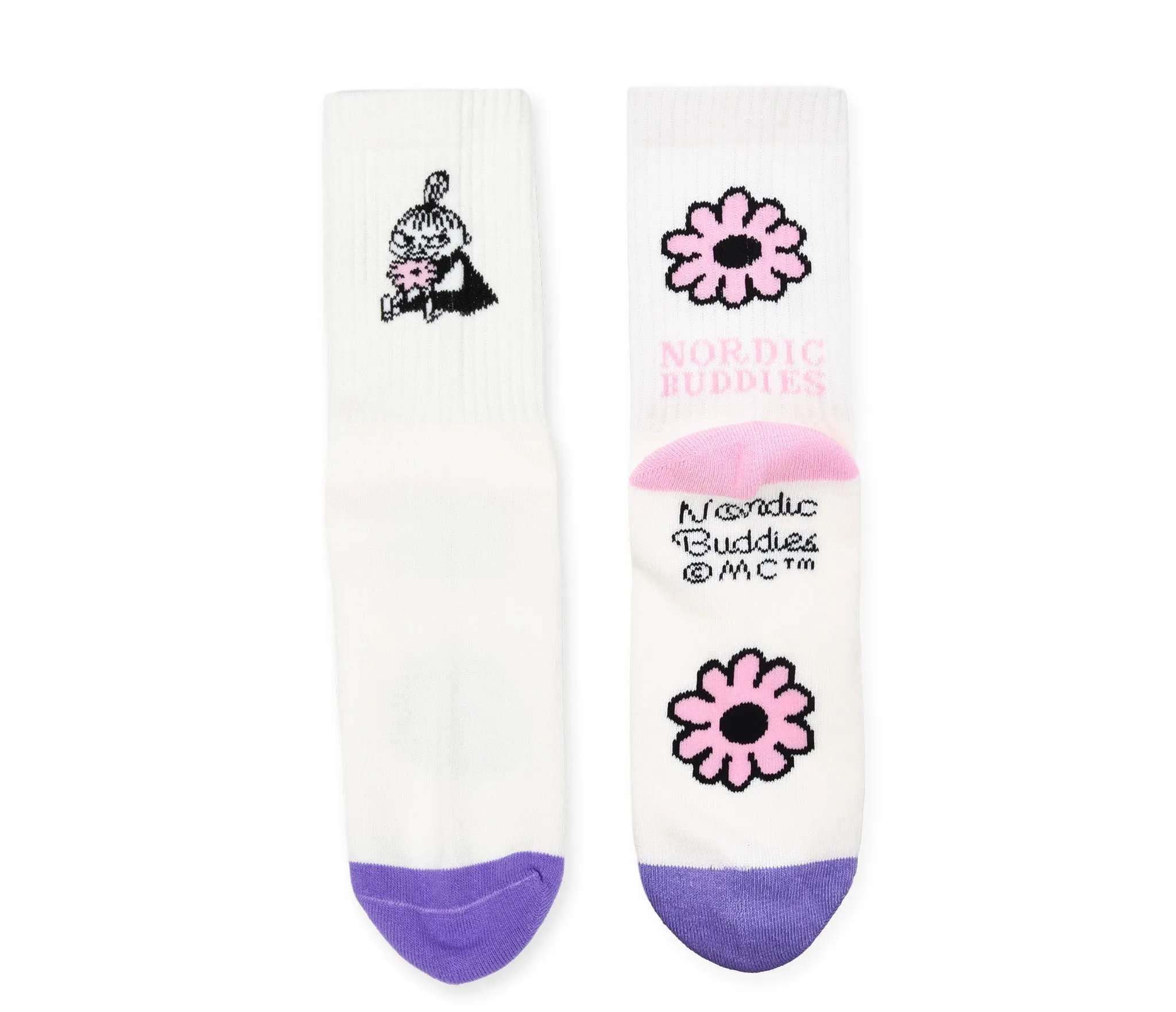 Little My's Flower Retro Socks Ladies - White