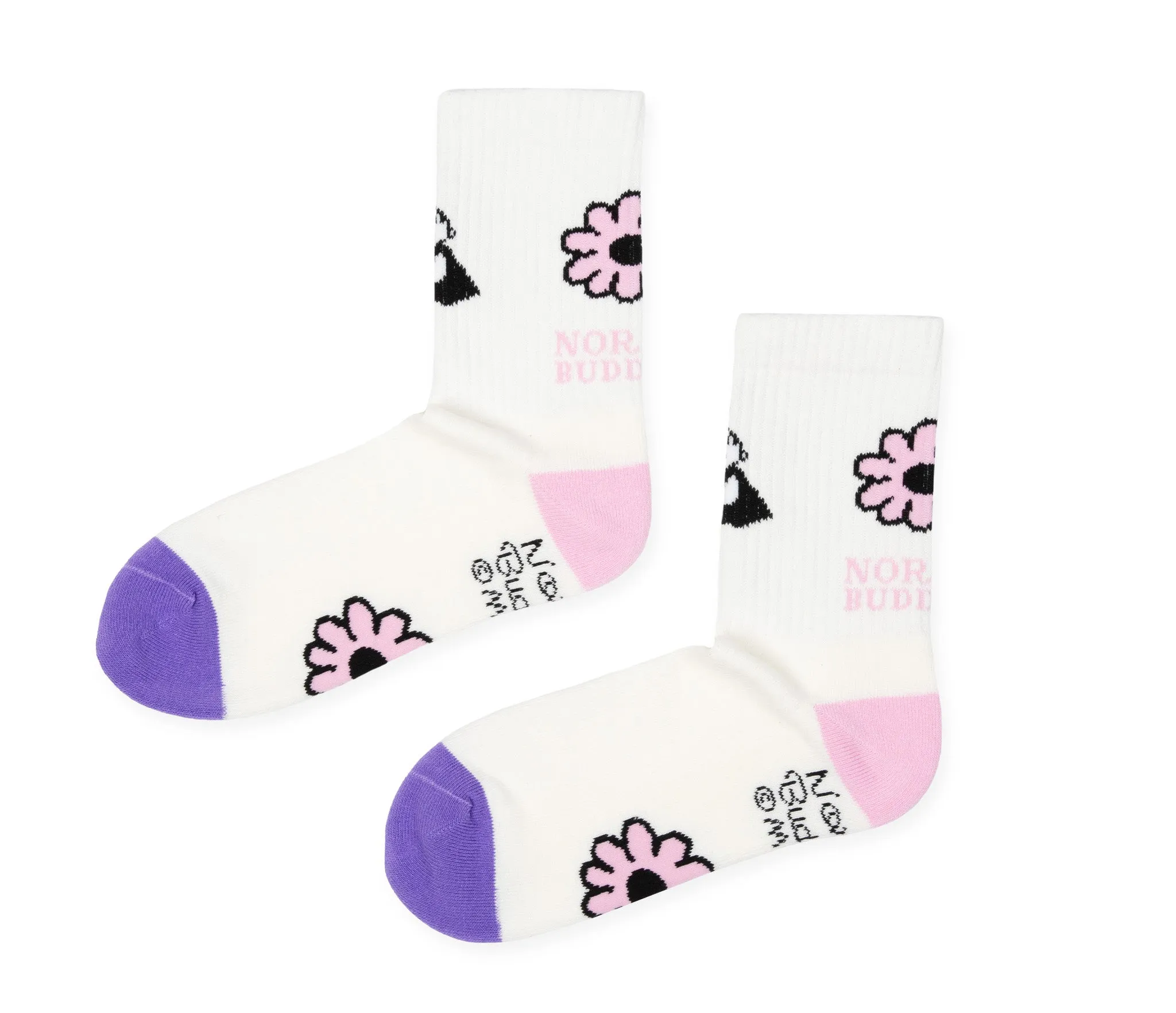 Little My's Flower Retro Socks Ladies - White