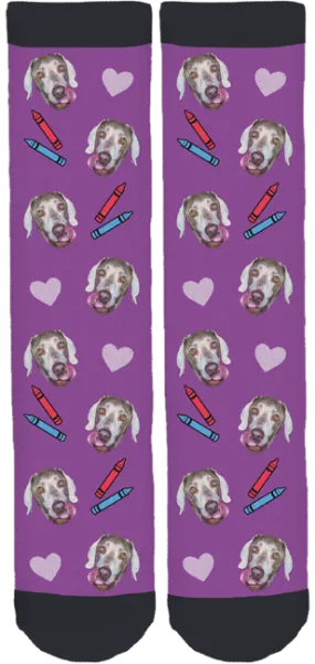 Love is a Dog and Some Crayons Crew Socks