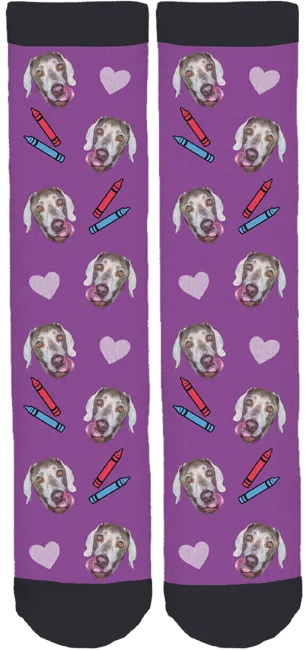 Love is a Dog and Some Crayons Crew Socks