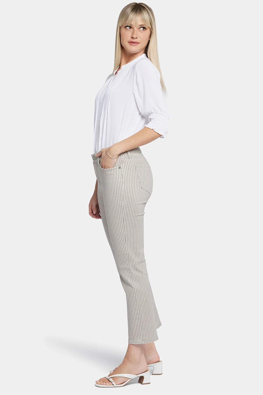 Marilyn Straight Ankle Jeans - Sandbar Stripe