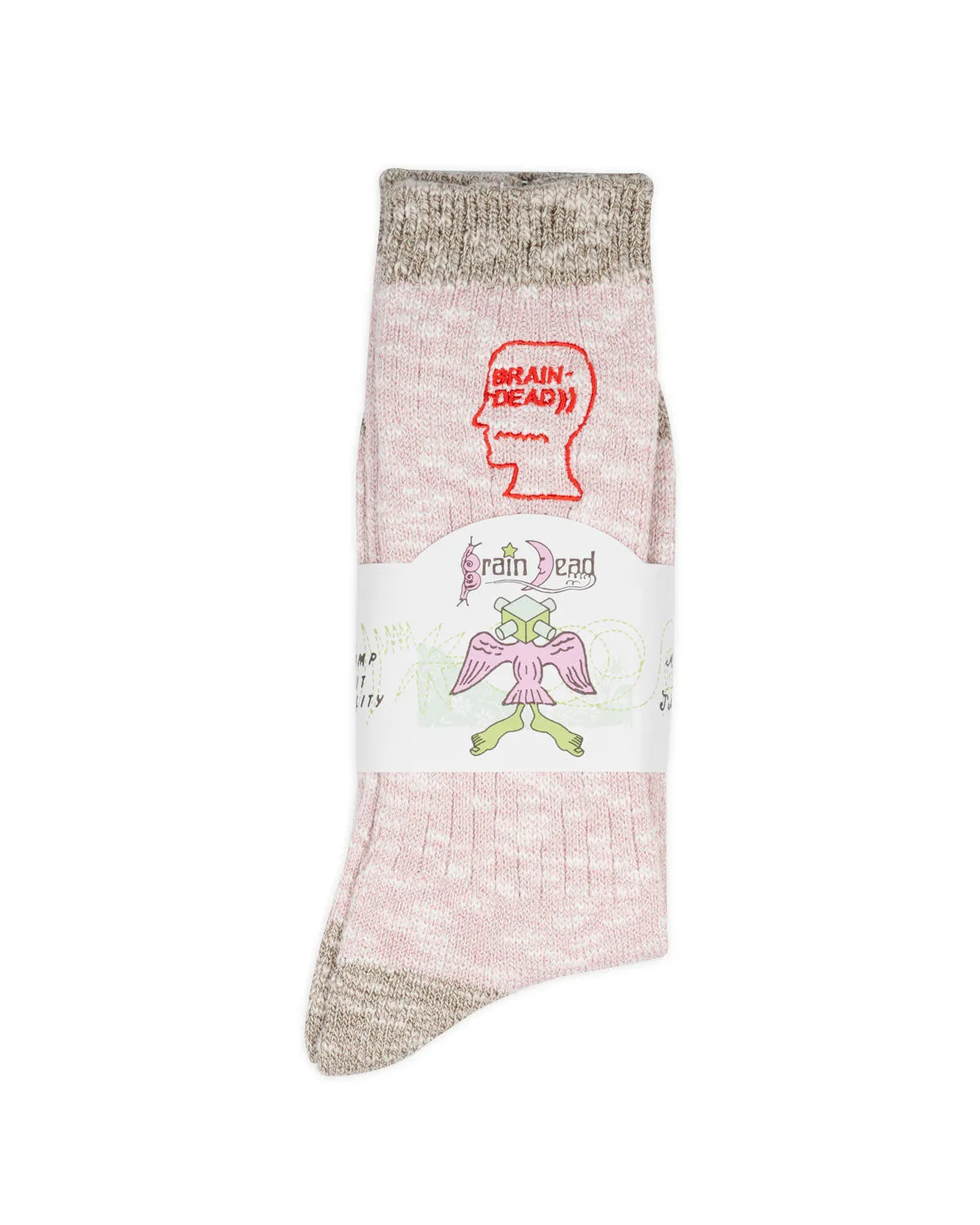 Marled Logo Head Socks - Pink