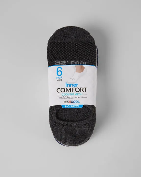 MEN'S 6-PACK COOL COMFORT NO SHOW SOCKS