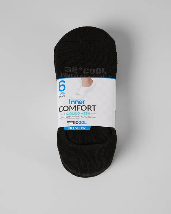 MEN'S 6-PACK COOL COMFORT NO SHOW SOCKS