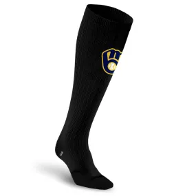 MLB Black Compression Socks, Milwaukee Brewers