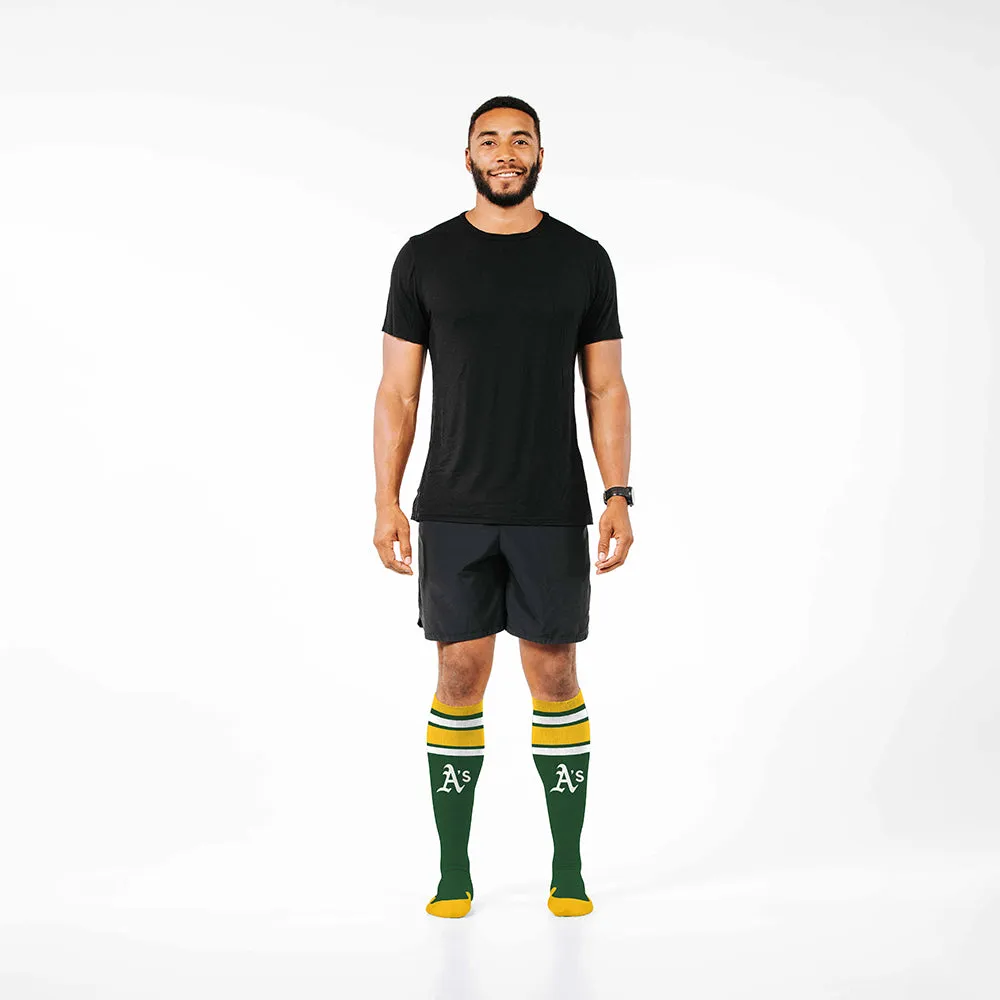 MLB Compression Socks, Oakland Athletics - Classic Stripe