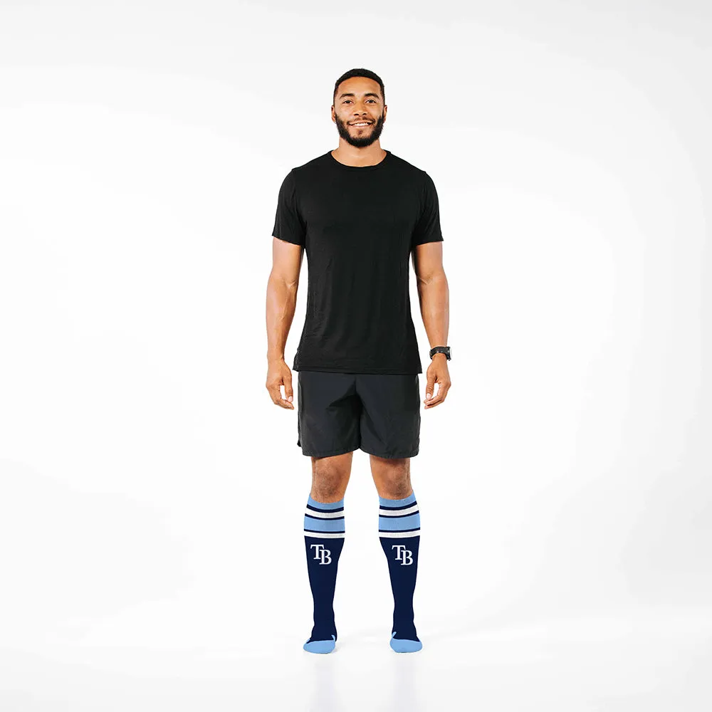 MLB Compression Socks, Tampa Bay Rays - Classic Stripe