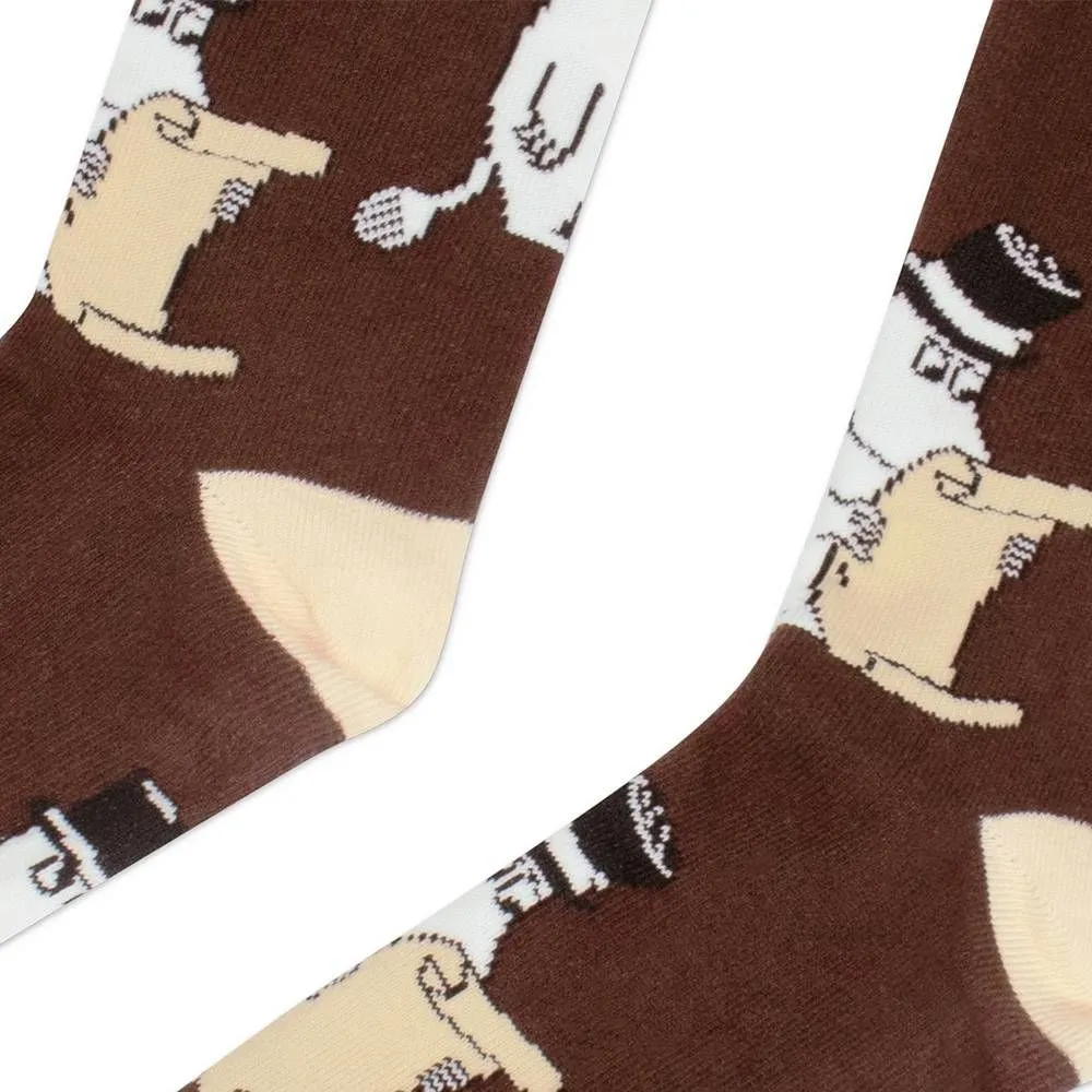 Moominpappa Letter Socks Brown 40-45 - Nordicbuddies