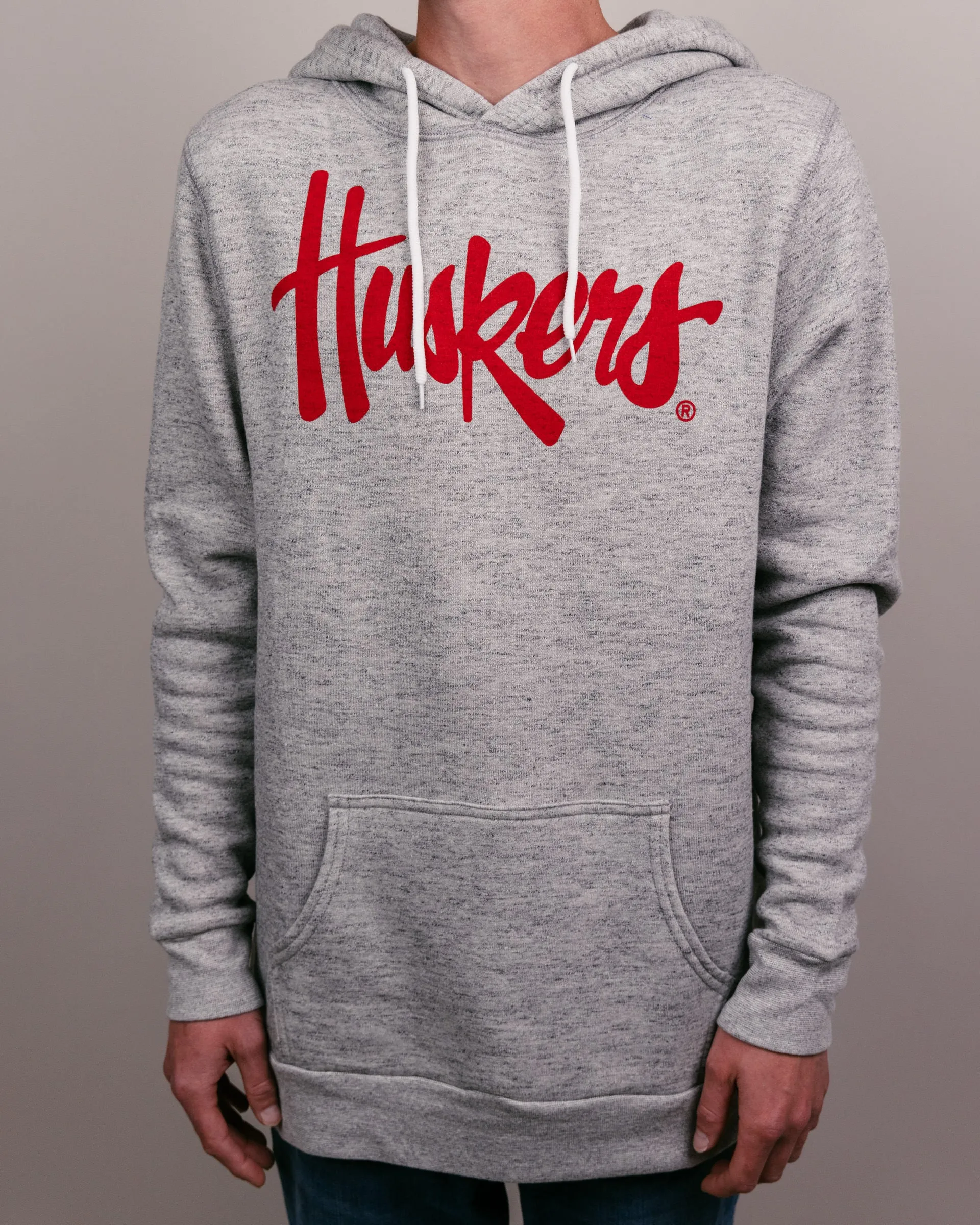 Nebraska Huskers Script Athletic Grey Hoodie