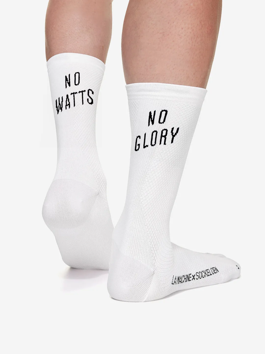 No Watts No Glory - Cycling Socks - White