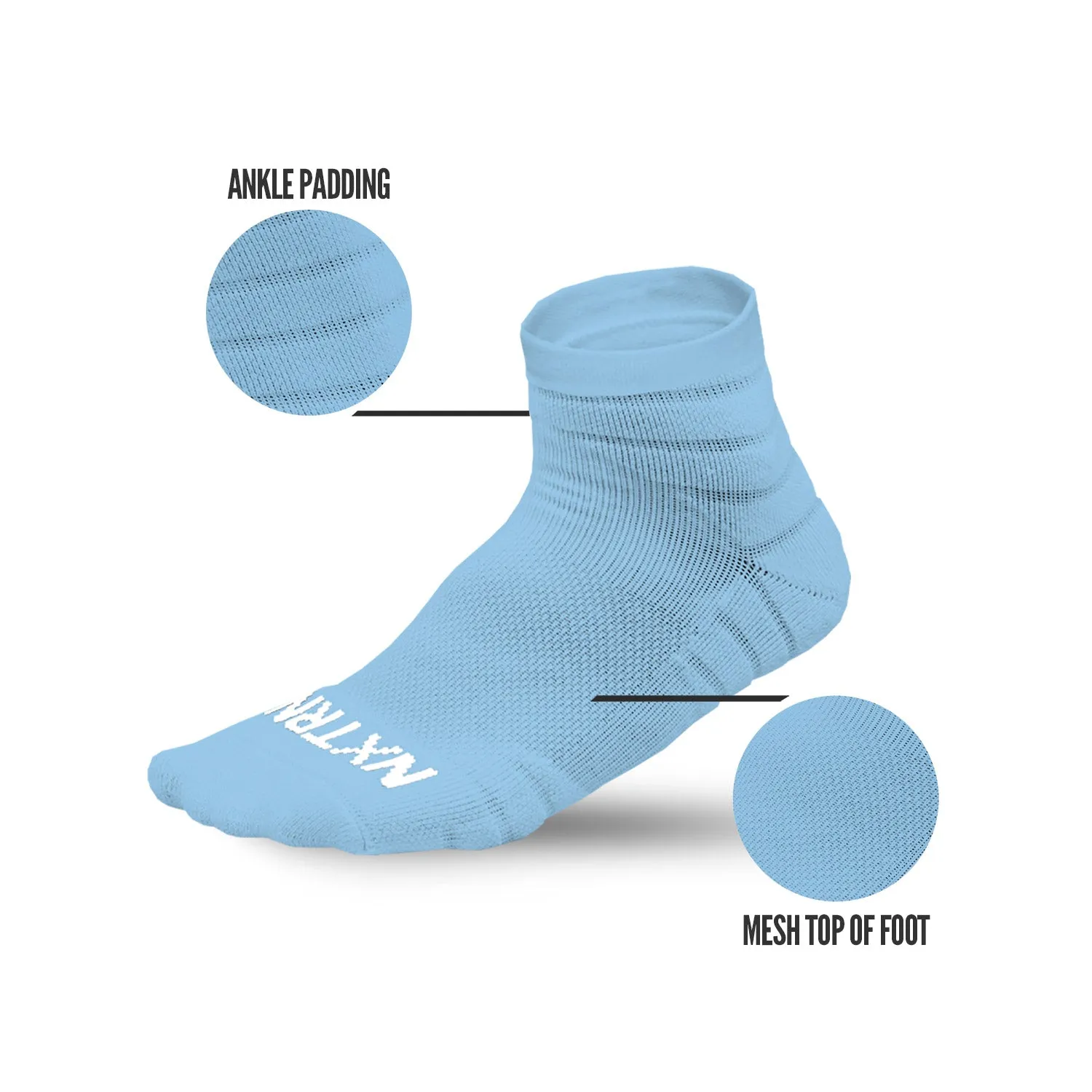 NXTRND Quarter Socks Columbia Blue (3-Pairs)