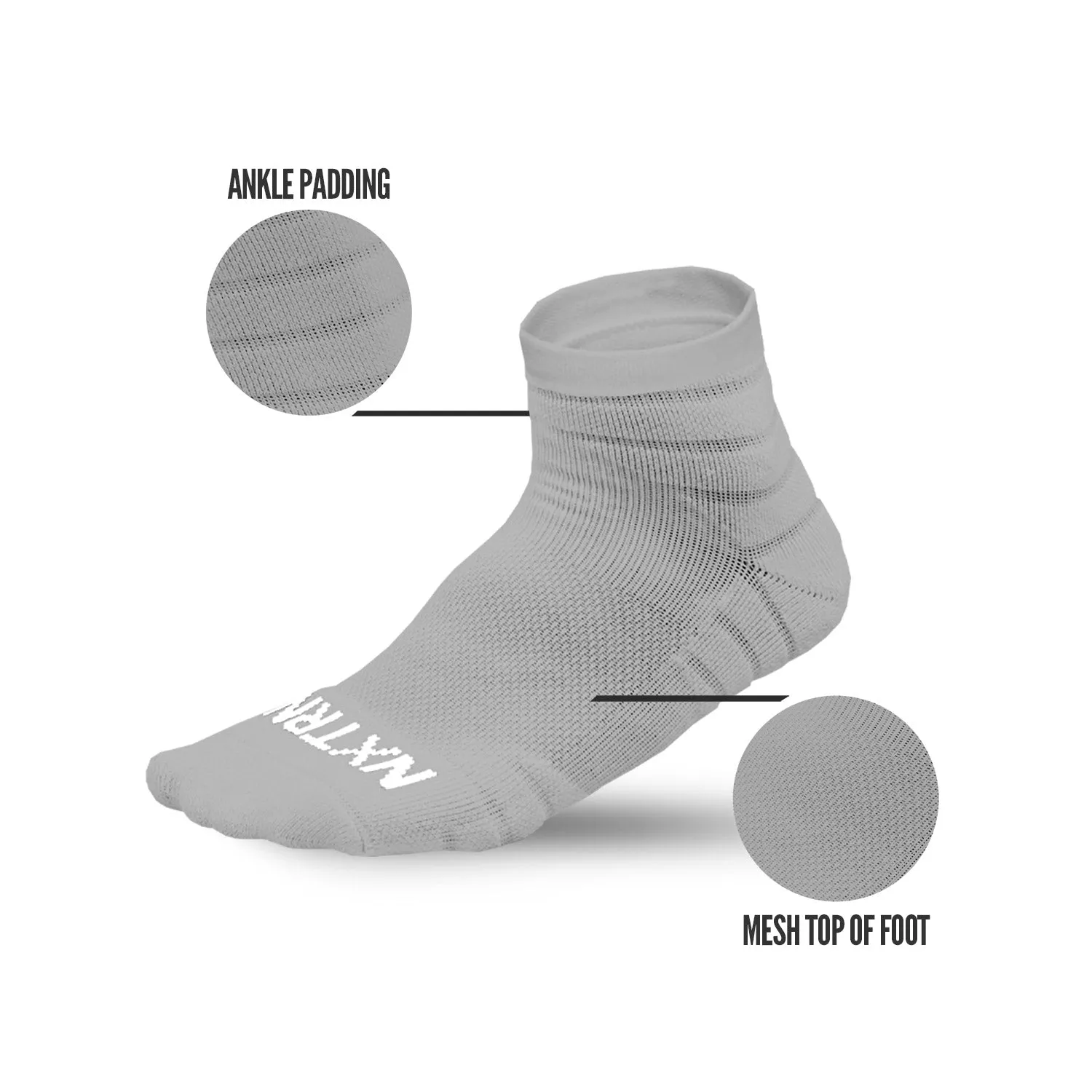 NXTRND Quarter Socks Grey (3-Pairs)