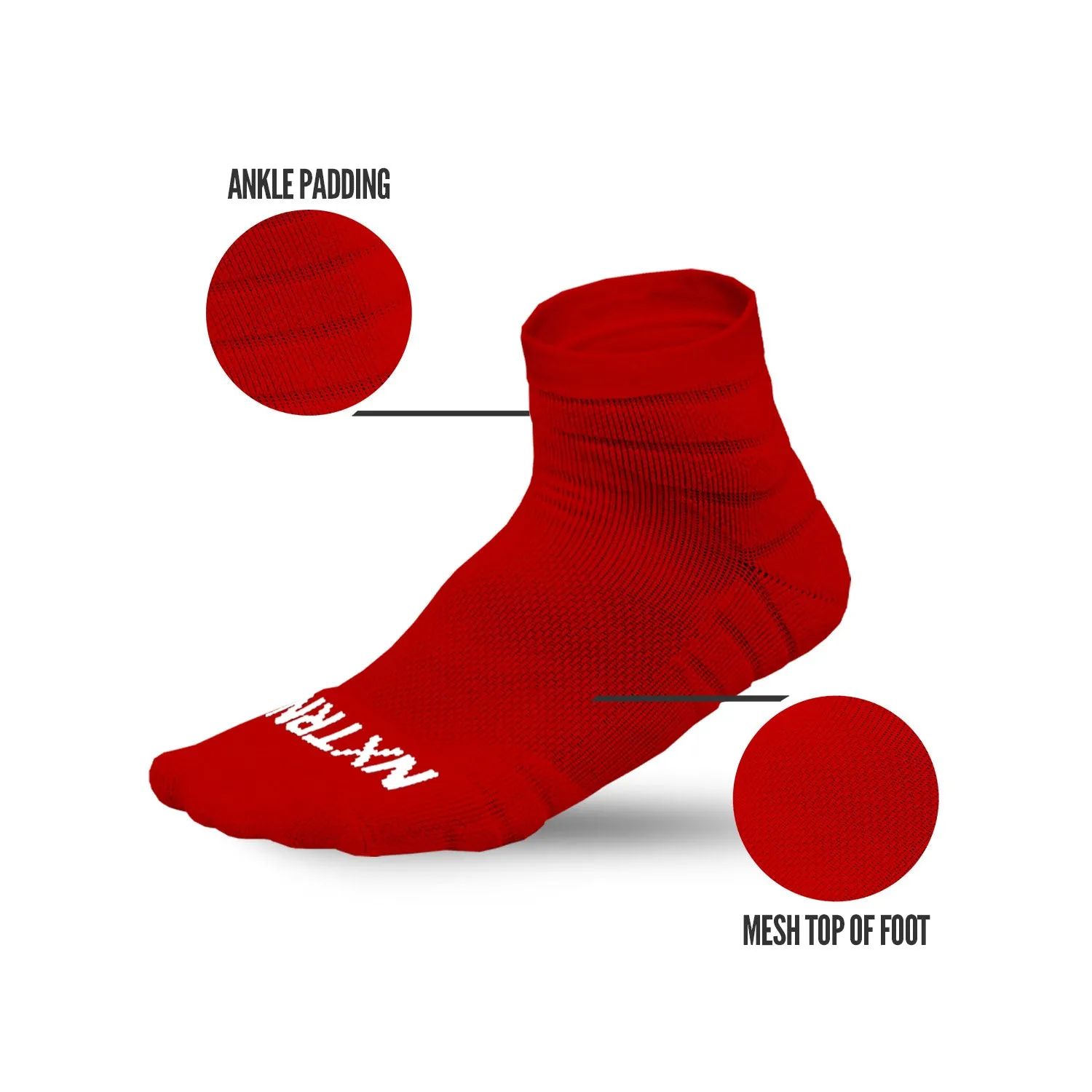 NXTRND Quarter Socks Red (3-Pairs)