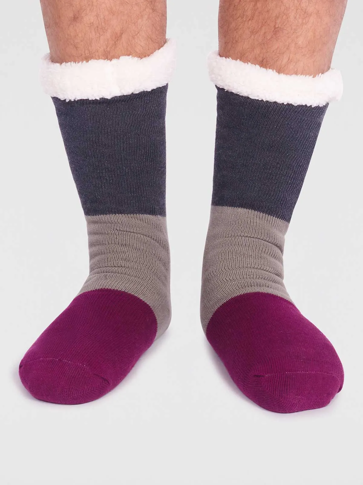 Orion Organic Cotton Cabin Socks - Dark Grey Marle