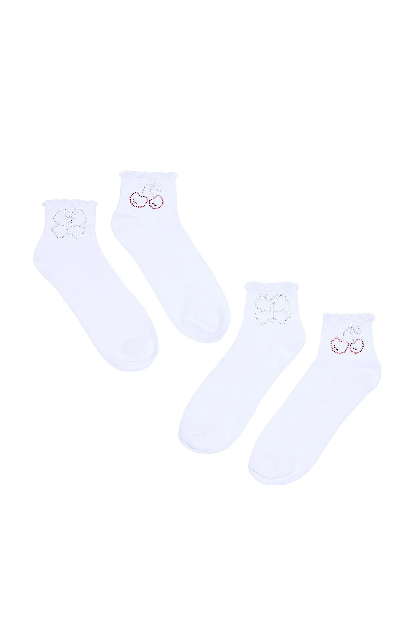 Printed Demi-Crew Socks 2-Pack