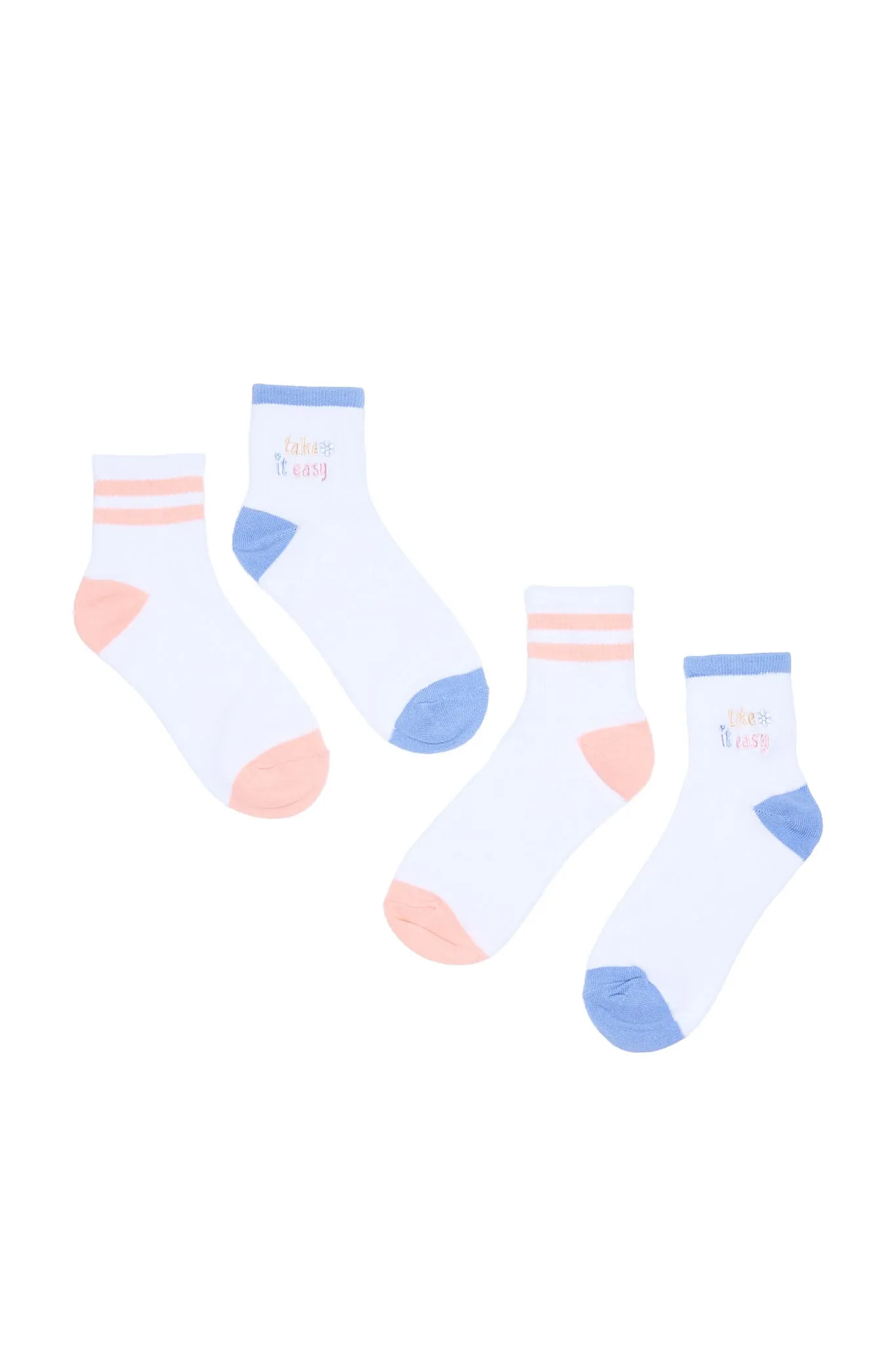 Printed Demi-Crew Socks 2-Pack