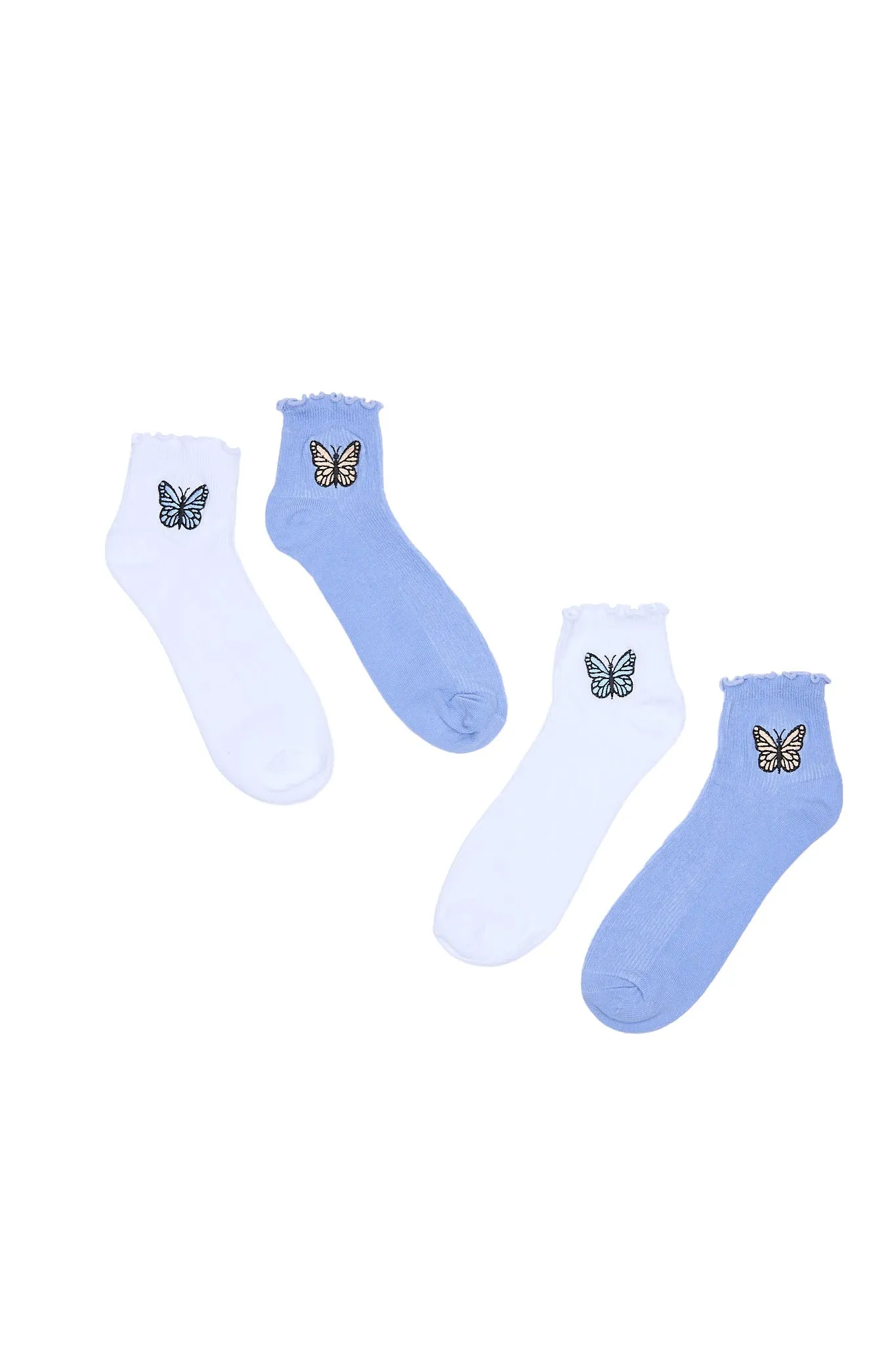 Printed Demi-Crew Socks 2-Pack