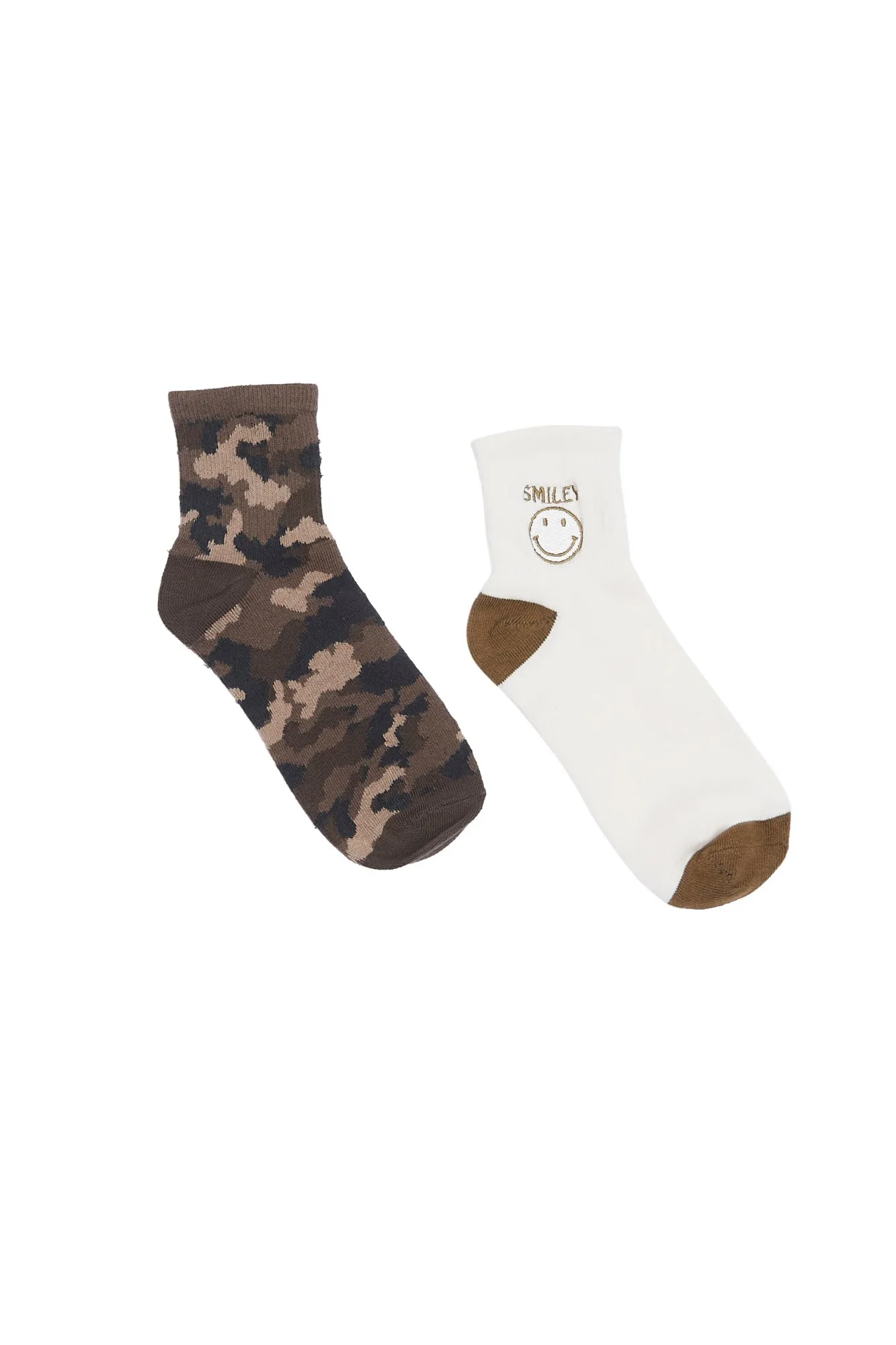 Printed Demi-Crew Socks 2-Pack