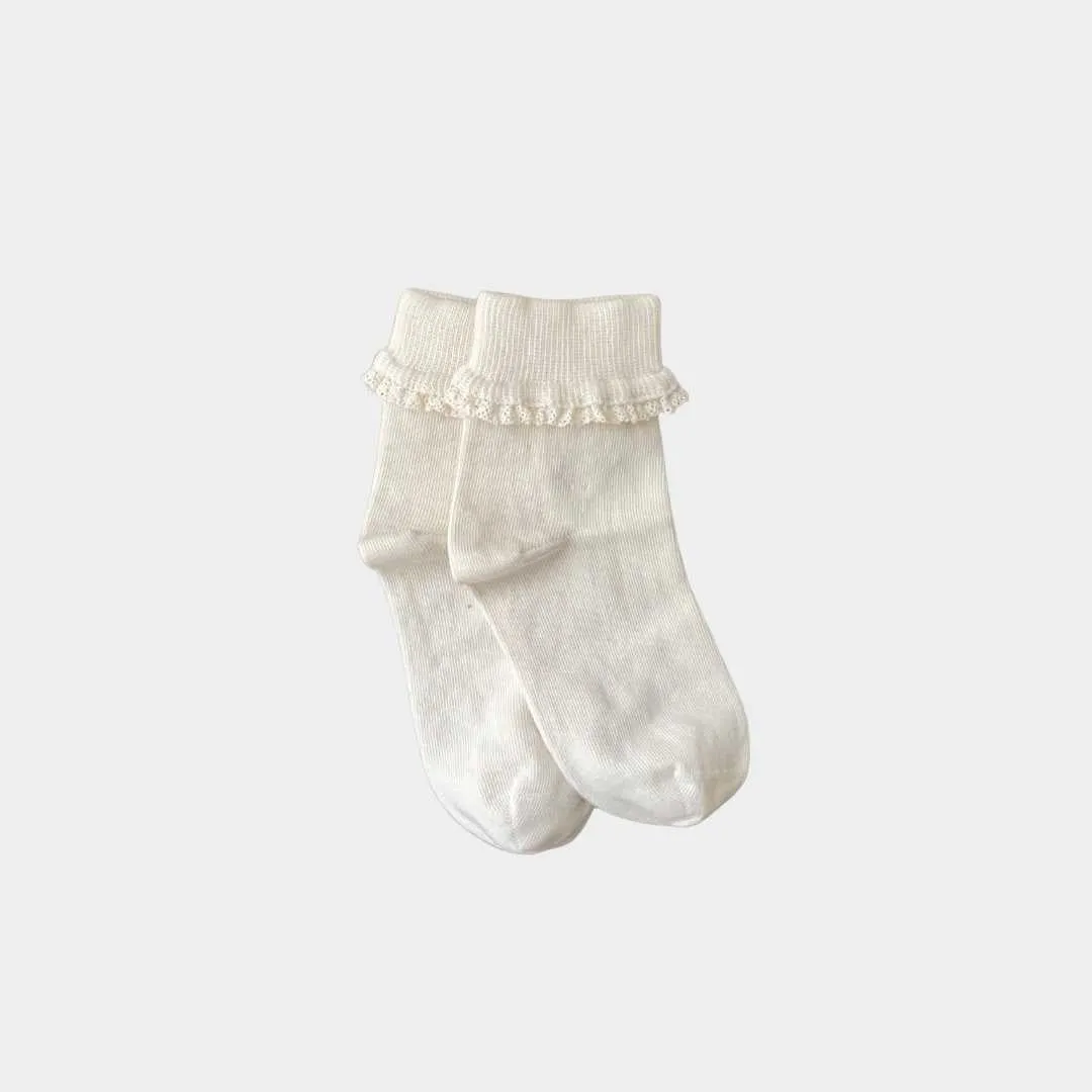 Pure (no dye) Lace Kids Socks - 98% Organic Cotton