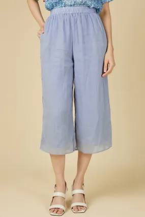 Ramie Ankle Pants (Greyish Blue)