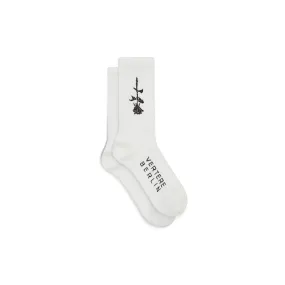 REVERSE ROSE TENNIS SOCKS - WHITE BLACK