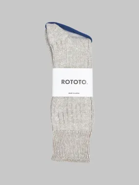 ROTOTO Linen Cotton Ribbed Crew Socks Grayge