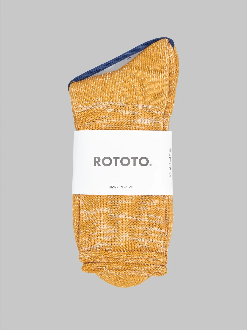 ROTOTO Washi Pile Crew Socks Dark Yellow