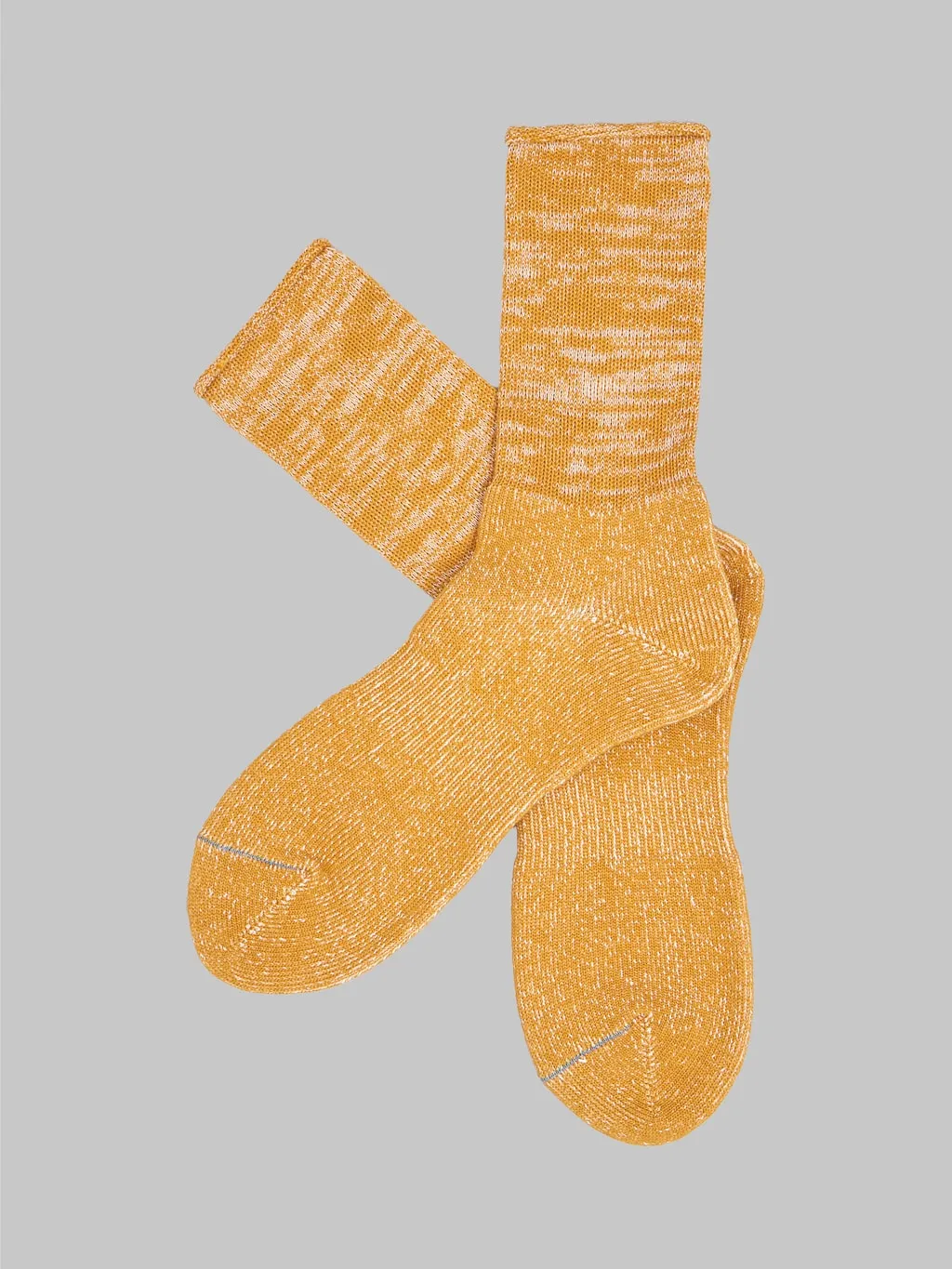 ROTOTO Washi Pile Crew Socks Dark Yellow