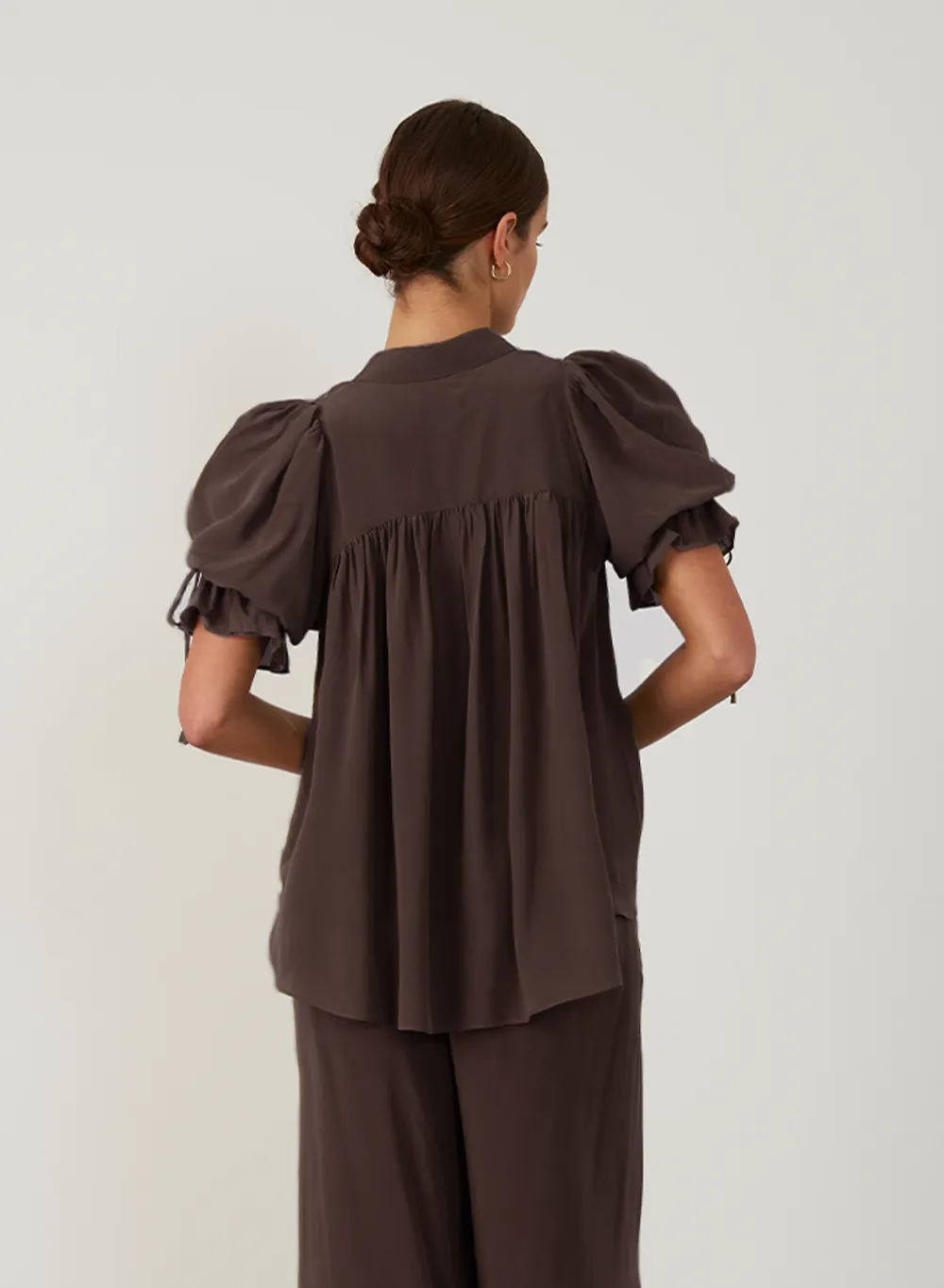 Sara Silk Shirt | Chocolate