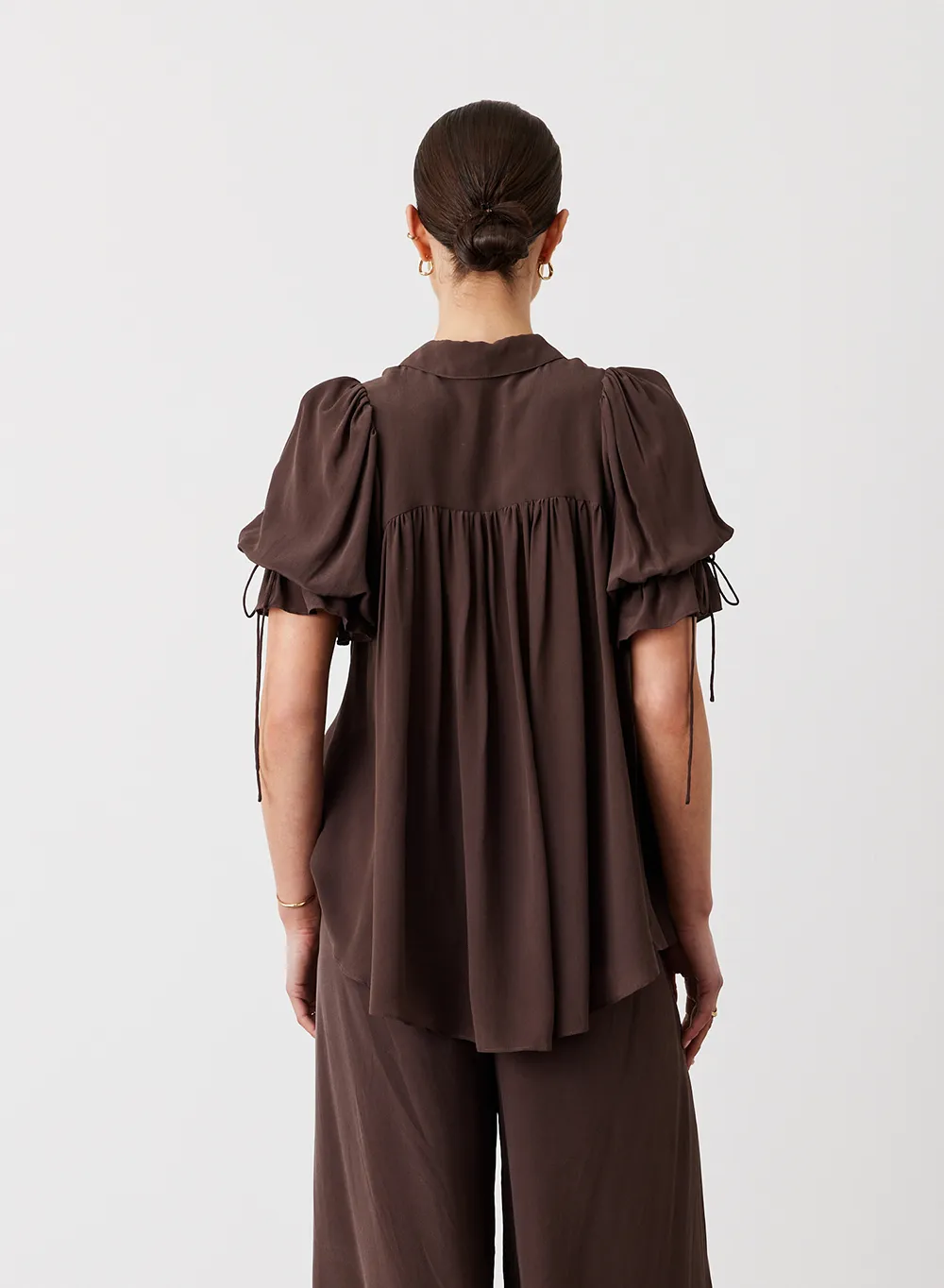 Sara Silk Shirt | Chocolate