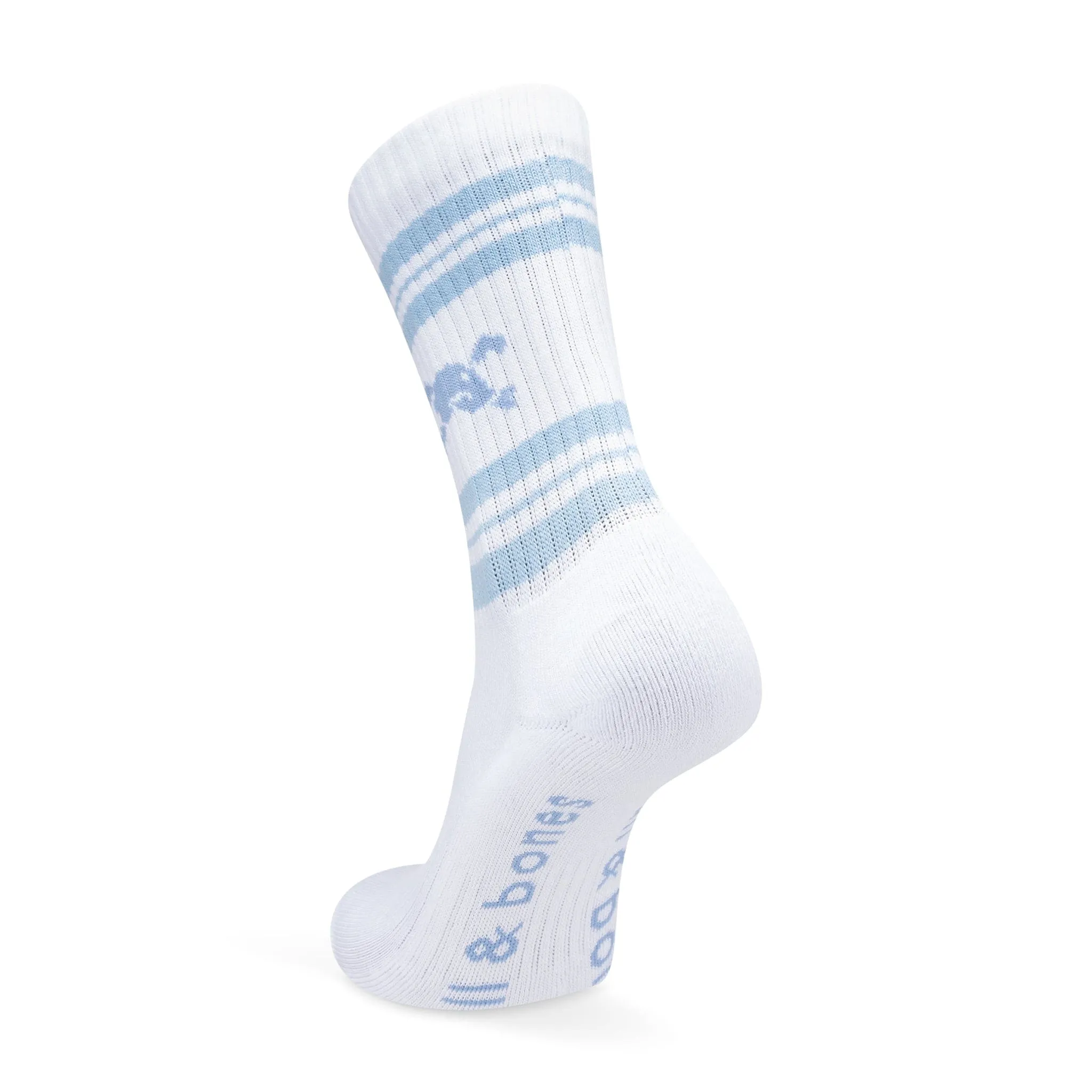 Skull & Bones Logo Stripe Socks White Blue