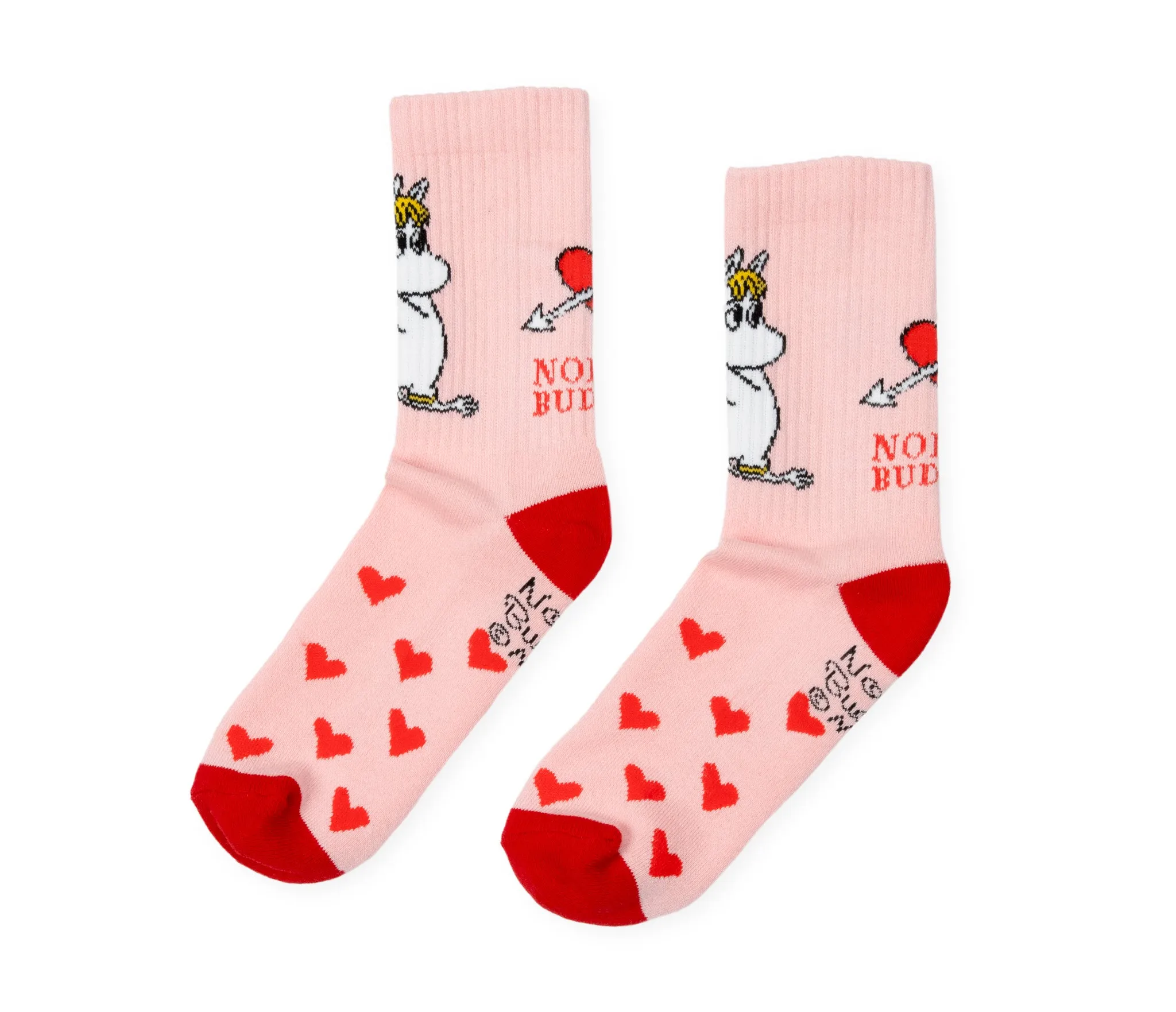 Snorkmaiden's Heart Retro Socks Ladies - Light Pink