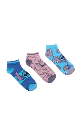 Stitch Printed Ankle Socks 3-Pack