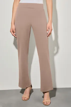 Stretch Deco Crepe Straight-Leg Ankle Pants