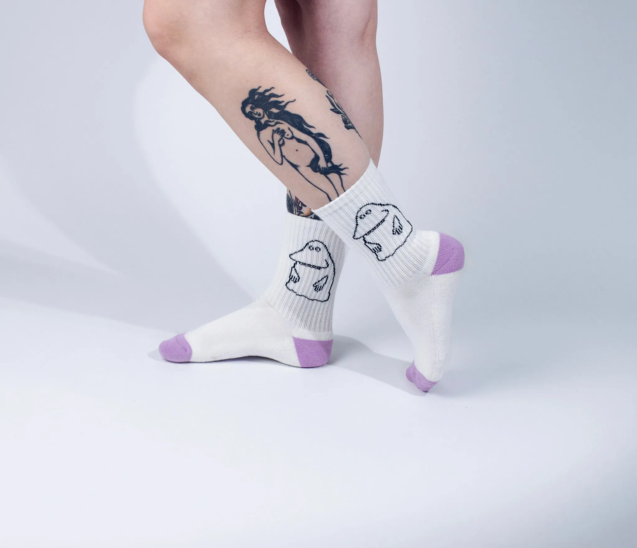 The Groke's Evening Walk Ladies Retro Socks - White