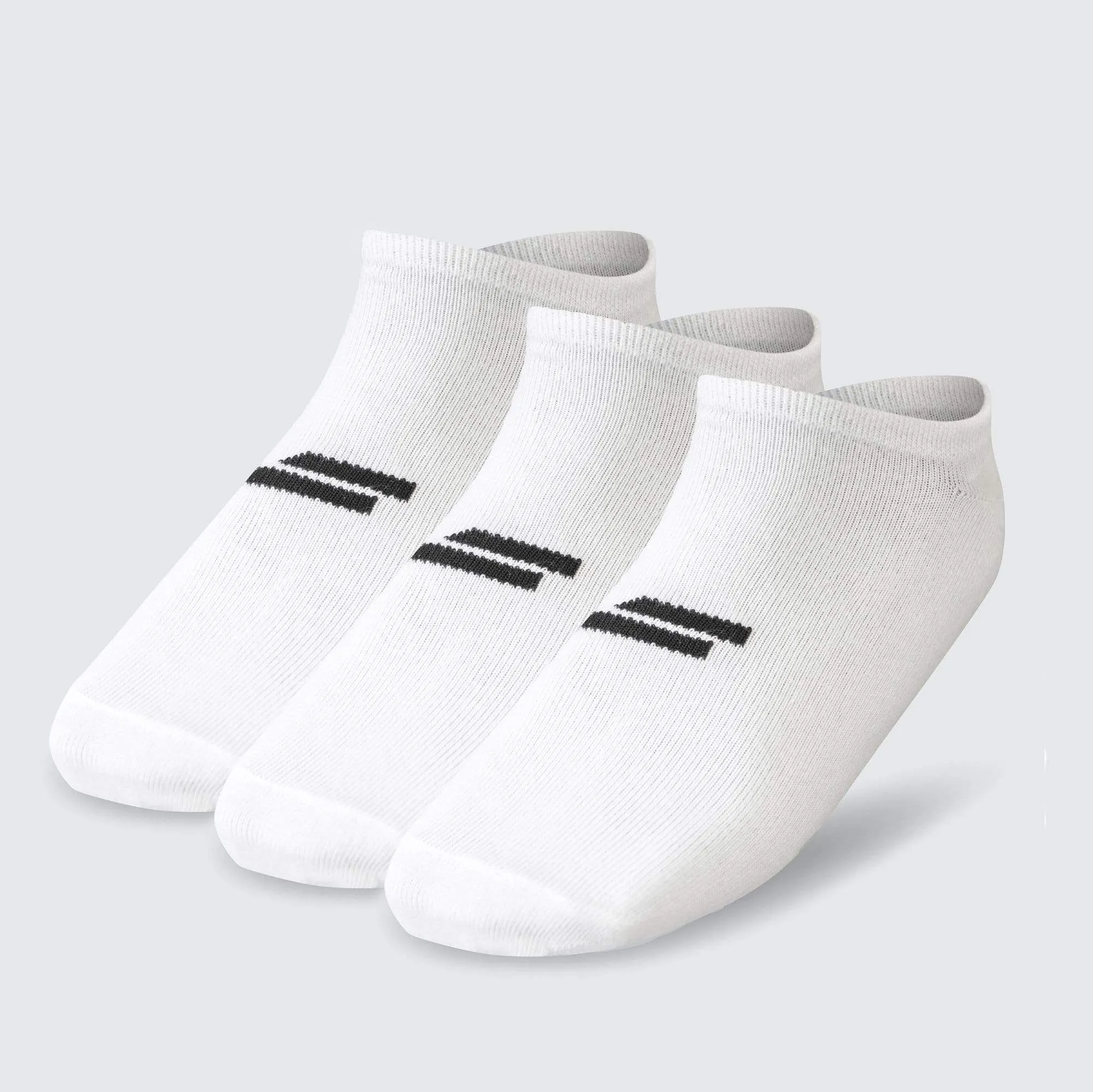 Unisex Marked No-Show Socks 3pk - White